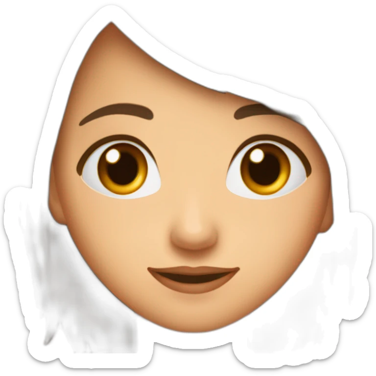 Nena pelo corto marron lacio ojos marron sonriente por un gran éxito sticker