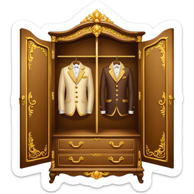 the lady who was turned into a wardrobe by magic, a character from the fairy tale Beauty and the Beast sticker