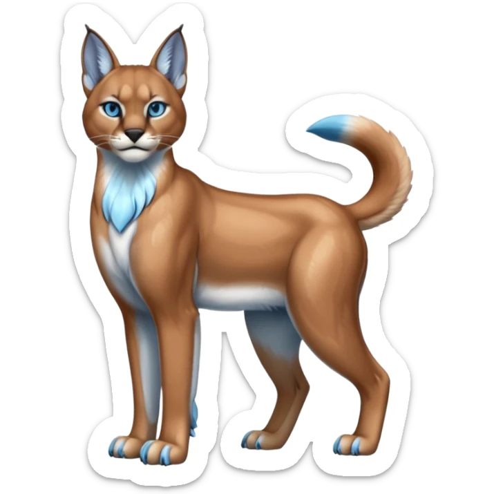 Scaley Shiny Glacial Rhypherior-Caracal-dog (full body) sticker