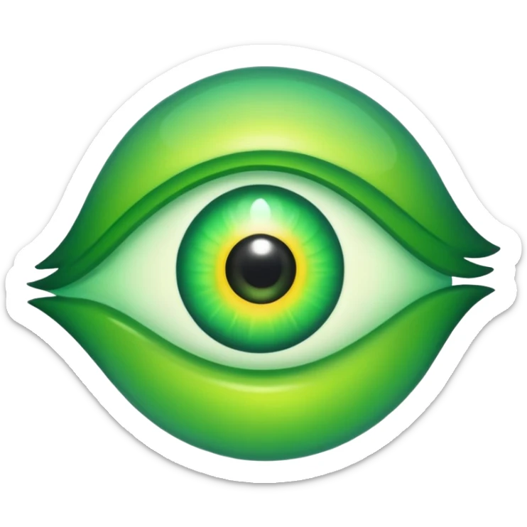 Quiero que hagas un emoji del ojo de fuerza regida sticker