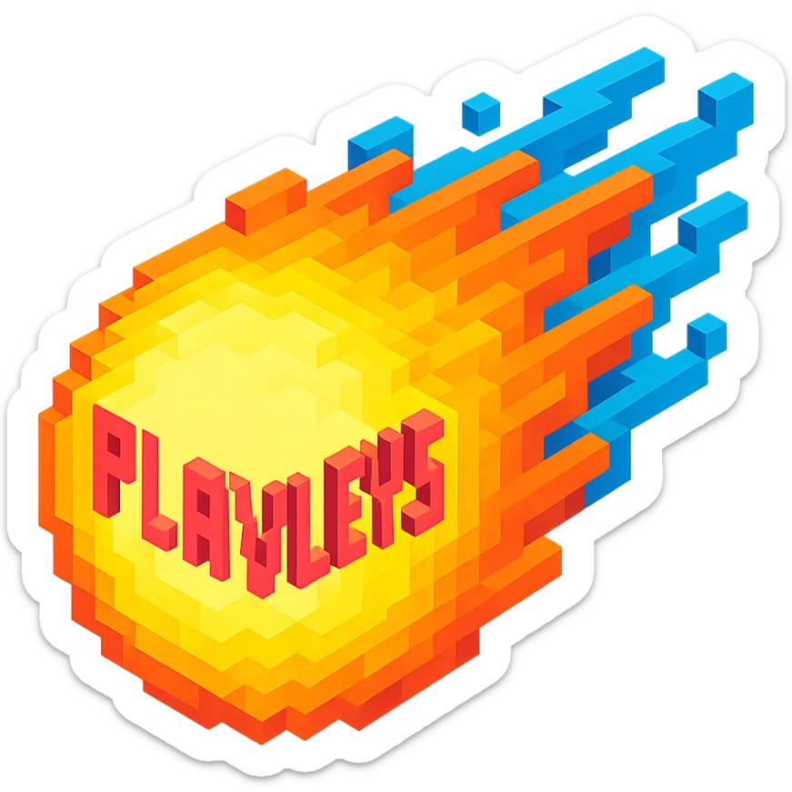 светящиеся комета с надписью "PLAVLEYS", no background sticker