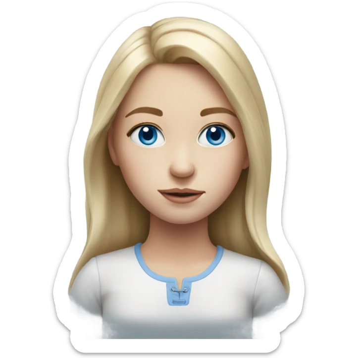 realistic portrait of a girl with blue eyes sticker