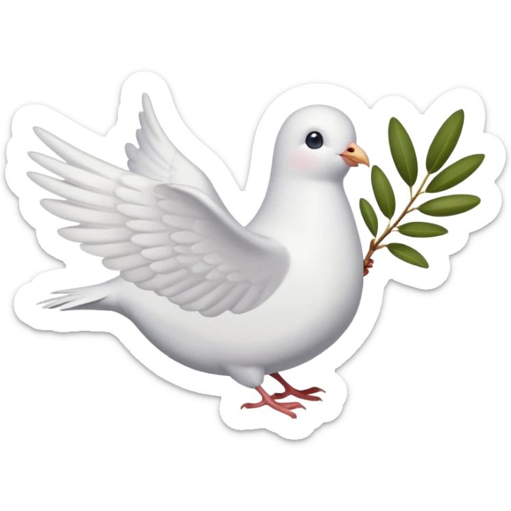 a dove with an olive branch and a peace sign, symbolizing peace and harmony sticker