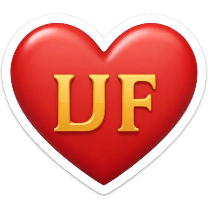 The letters and addition sign l + f in a heart sticker