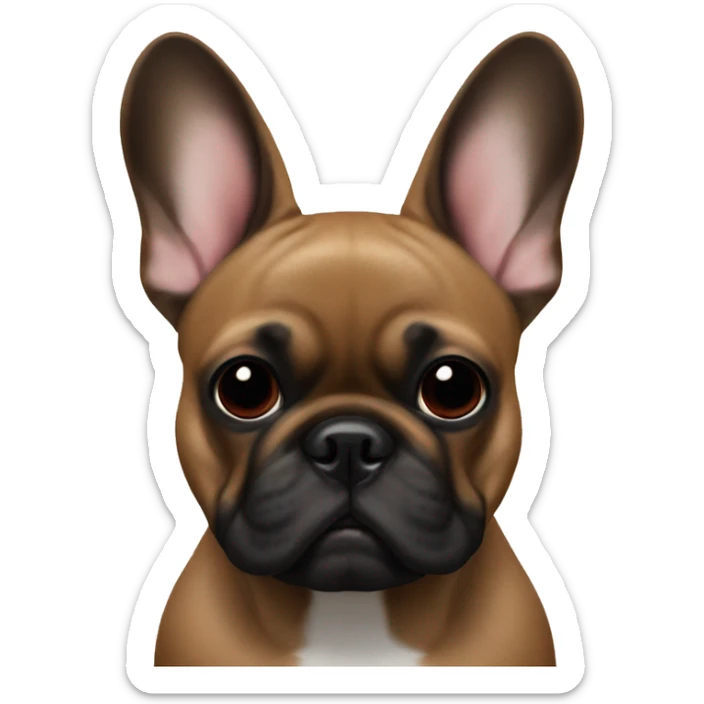 Red fawn black mask French bulldog sticker