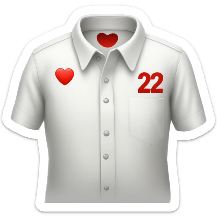 white shirt that says the number 22 in red letters sticker