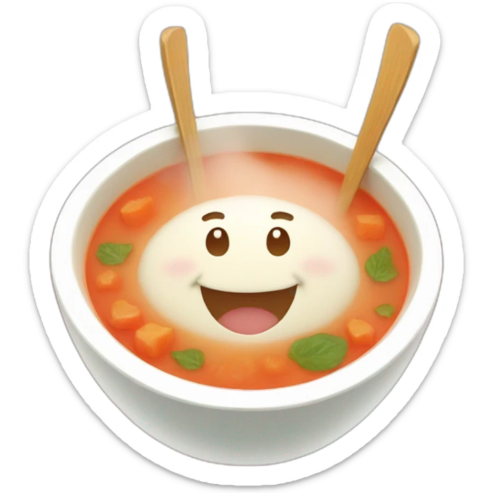 kawaii soup smiling sticker