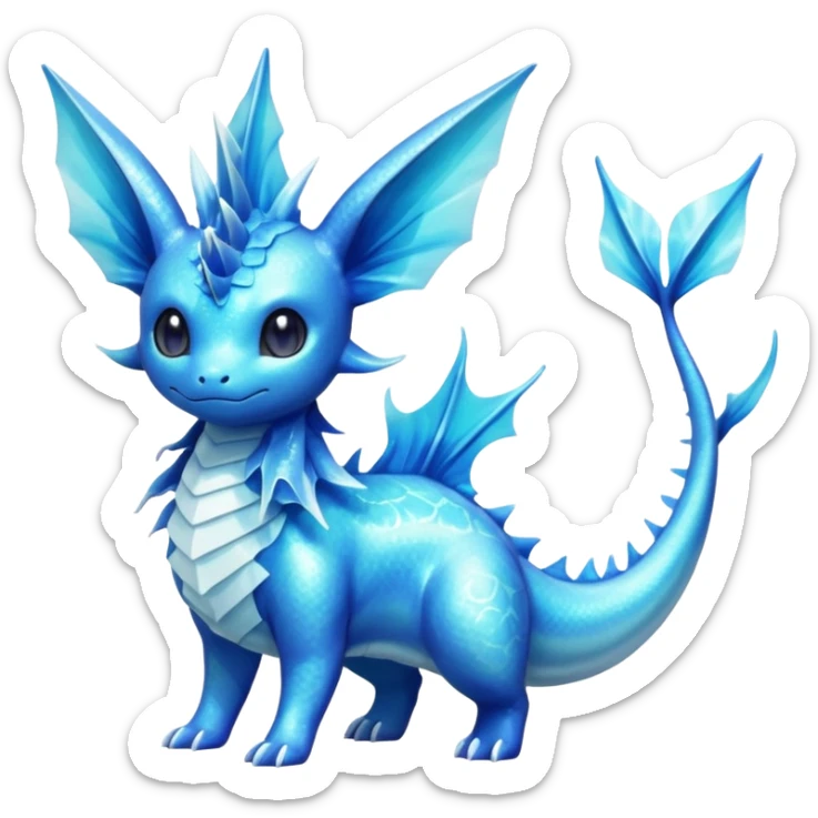 Lumineon-Vaporeon-Dragonair-Fakémon-hybrid-creature (full body)  sticker
