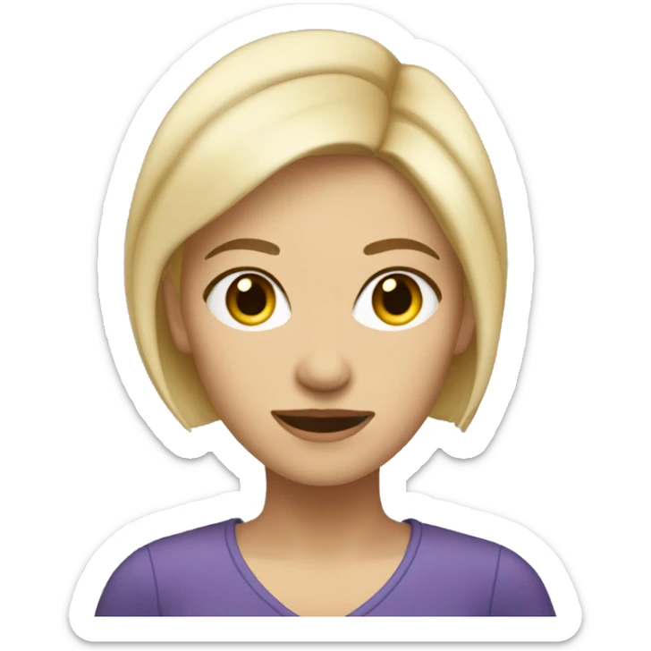 short blonde hair female Music teacher own eyes sticker