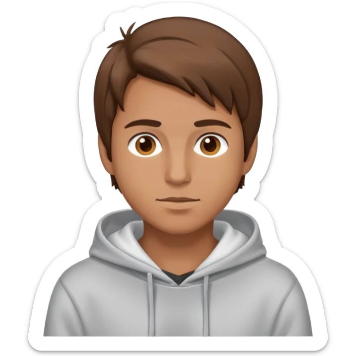 marketing guy with hoodie and brown hair sticker