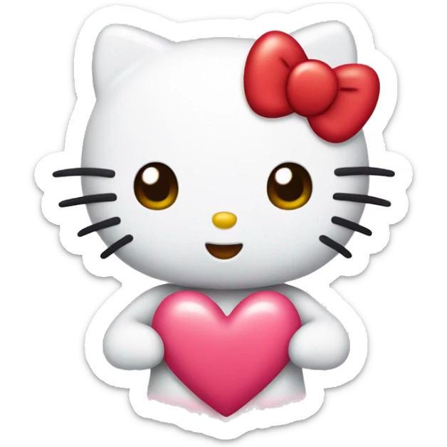 hello kitty with heart sticker
