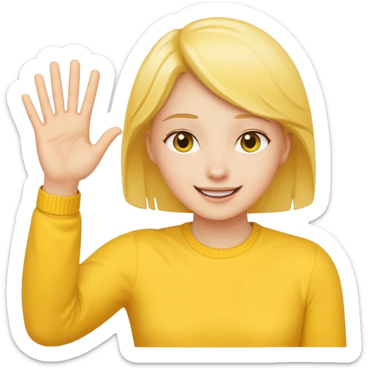 Face with person giving themselves a high five. use the standard yellow emoji with hands should be touching similar to the prayer emoji with visual showing a clap sticker