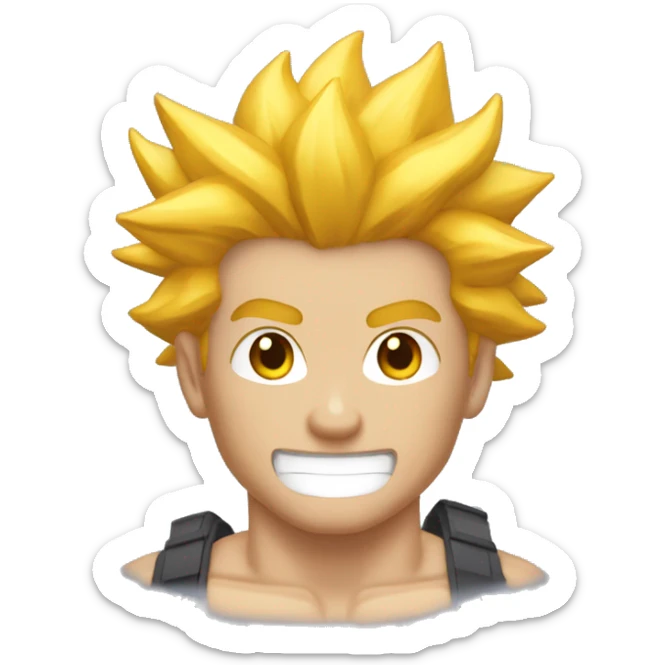 Gas muscler avec les cheveux bleus en super sayen  sticker