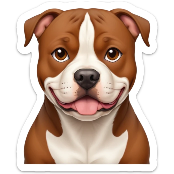 muscular Staffordshire Bull Terrier dog with short coat, broad head, and strong jaw sticker
