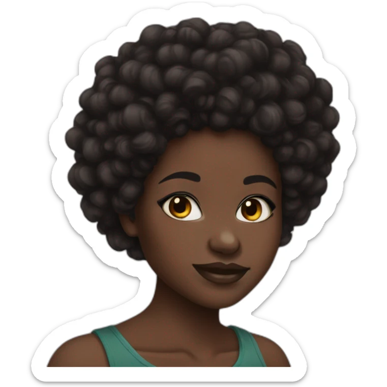 black skin girl afro hair nose piercing sticker