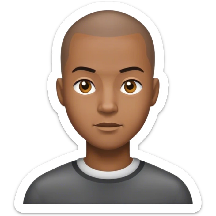 Homme noir avec des contour biens carré avec une buzz cut sticker