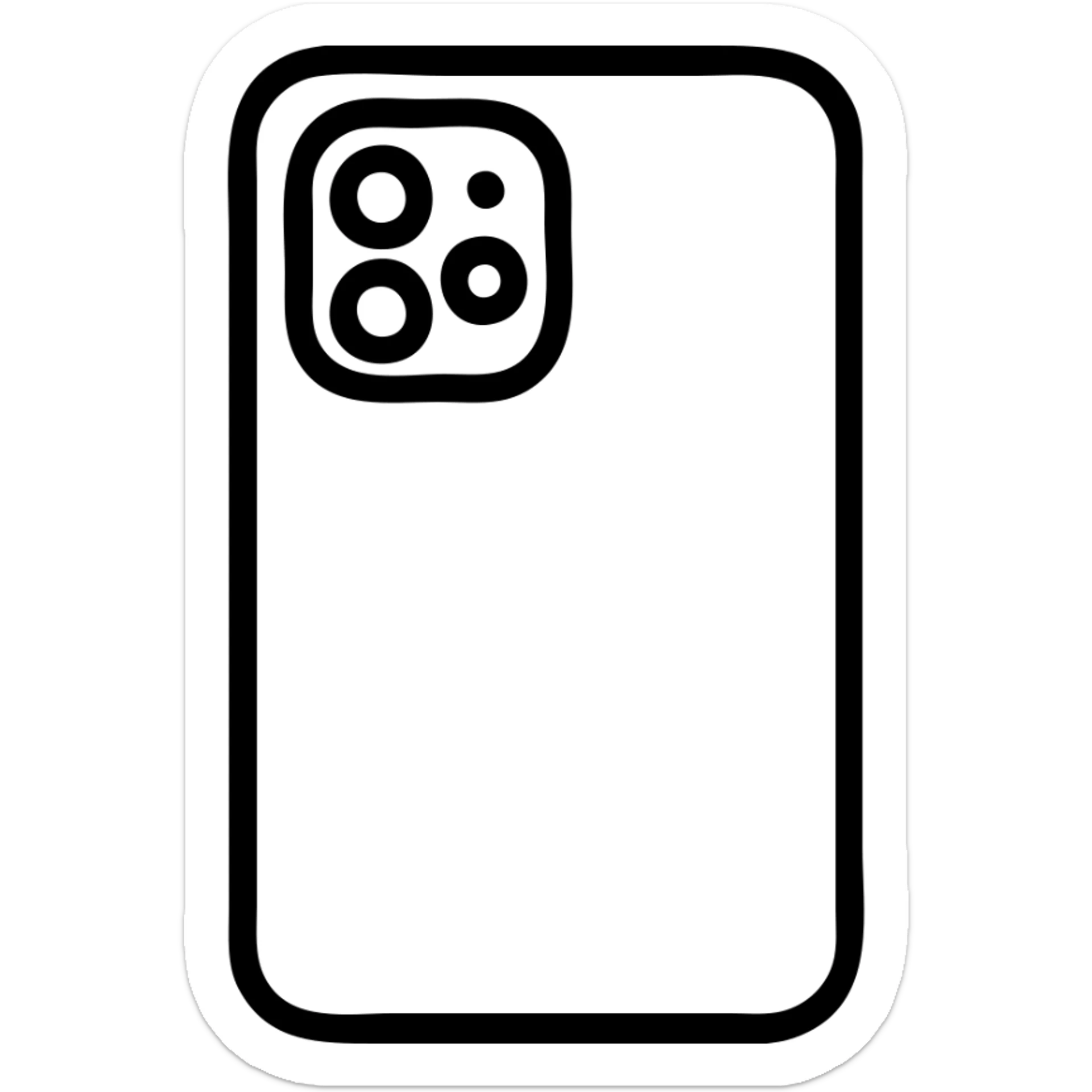 simple and clear icon of the back of a modern smartphone, no text, suitable for interface or tech illustration sticker
