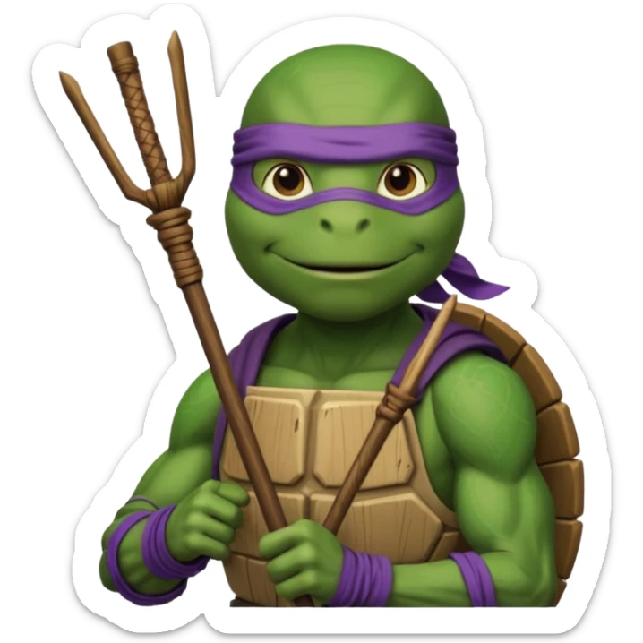 Donatello from Teenage Mutant Ninja Turtles, holding a bo staff sticker