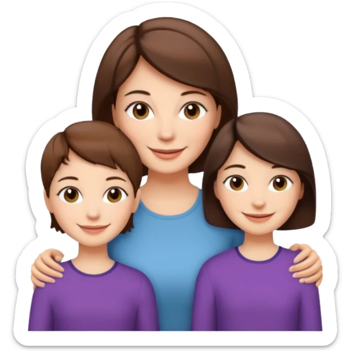 A mum with short hair and her two adult daughters sticker