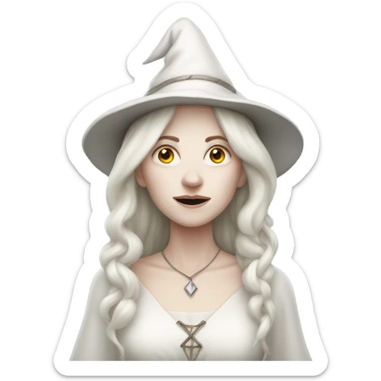 White witch with pale skin sticker