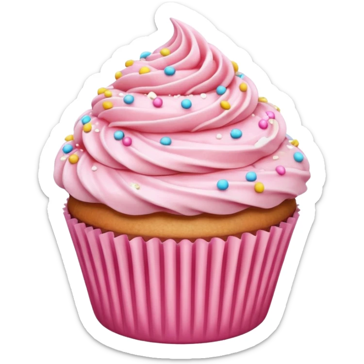 Cupcake with pink icing sticker
