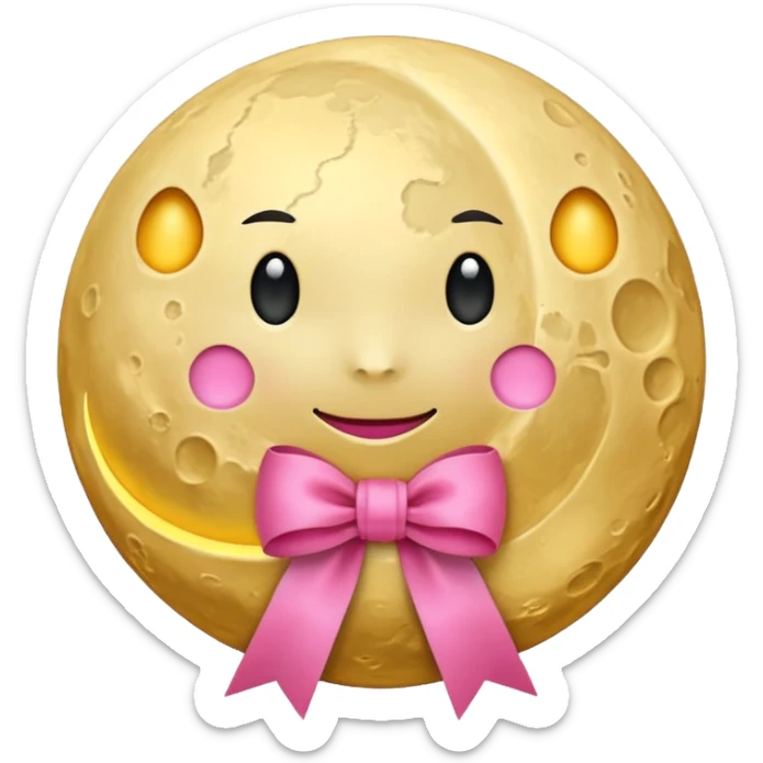 🌕🎀 merge these emojis and make new emoji don't make picture make emoji sticker