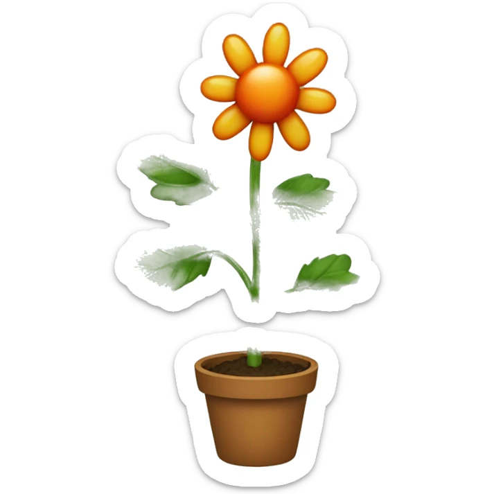 Create an emoji of a plant with a thin, slightly hairy green stem and oval, dark green, serrated leaves in opposite pairs. Add small greenish-yellow star-shaped flowers and round, reddish-orange berries at the leaf axils. sticker