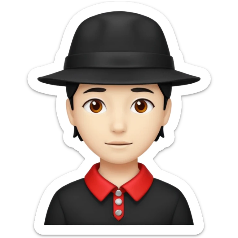 Typische zwartepiet, de knecht van Sinterklaas, met een pietenpak, kraag, muts sticker