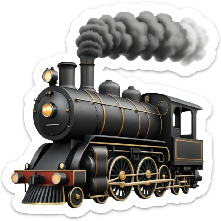 front view of an old-fashion steam train coming down the tracks sticker