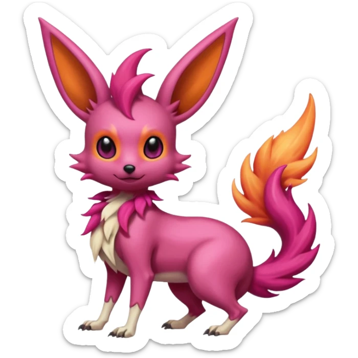 Magenta Skinny skeletal Skeleton-Flareon-fairy sticker