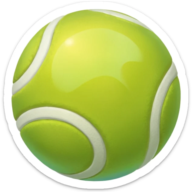 Pastel green iridescent glass crystal tennis ball sticker