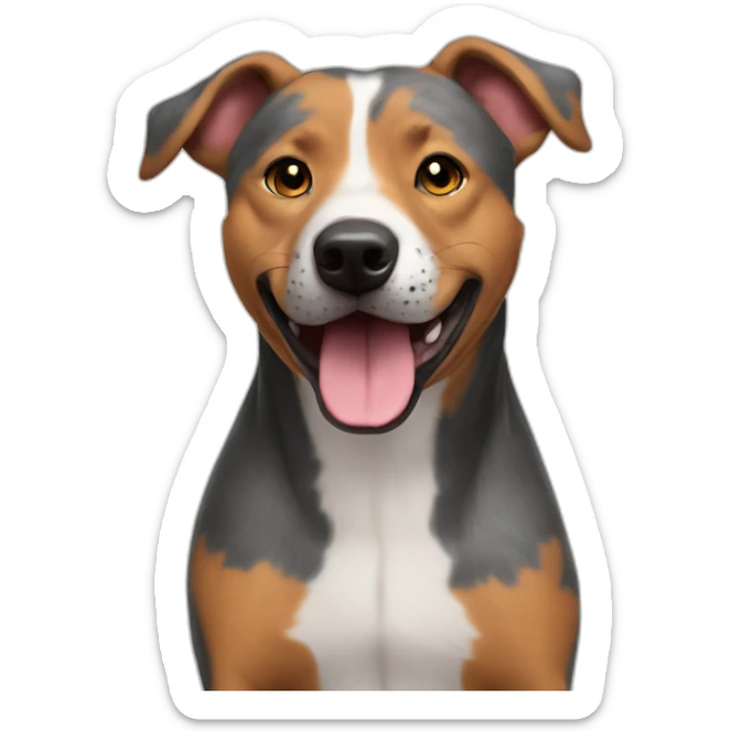 Australian cattle dog pitbull mix who is really excited you came home sticker