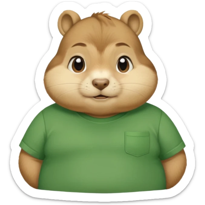 Chipmunk theodore from alvin and the chimpmunks VERY FAT WITH GREEN SHIRT VERY BIG FOR HIS FAT BODY sticker
