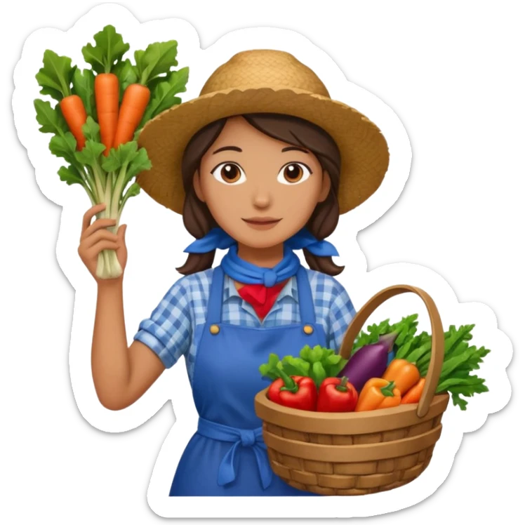 Farmer woman – Apron, scarf, basket of vegetables


 sticker
