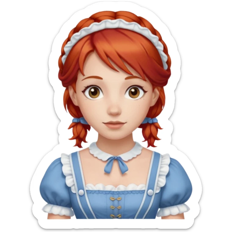 Milk themed women super hero red hair milkmaid  sticker