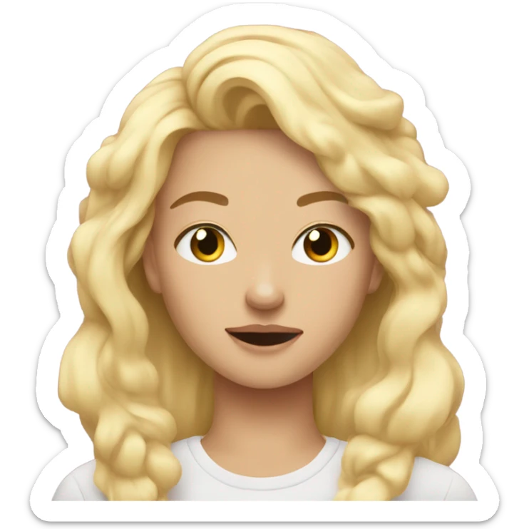 Aesthetic Blonde Teen waking up from beauty sleep sticker