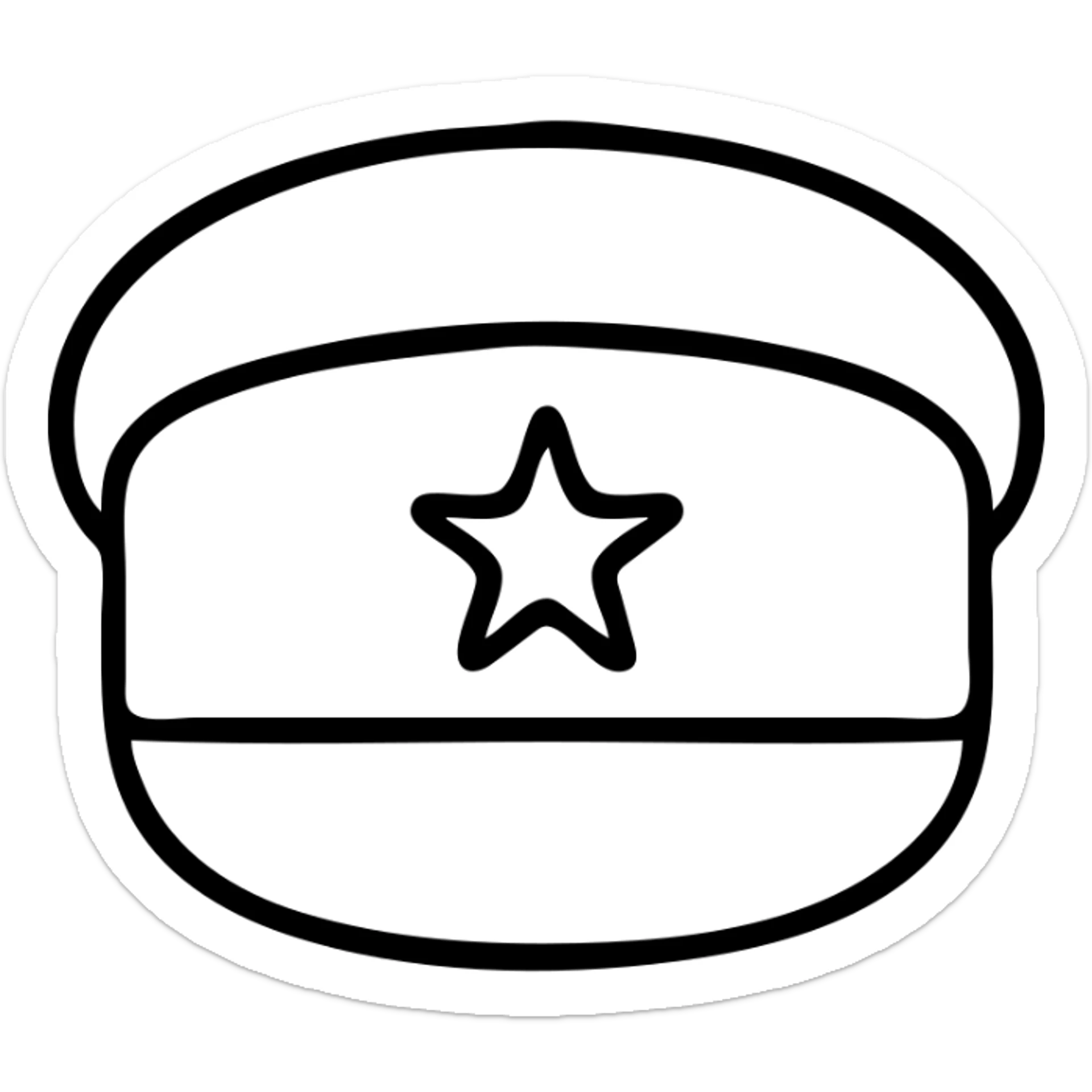 Communist cap with red star sticker