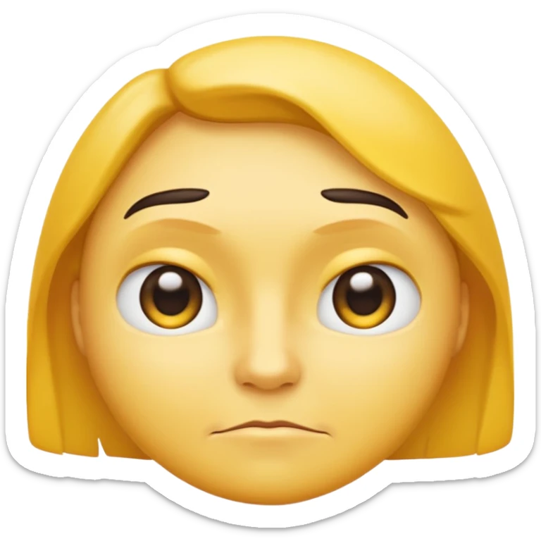 The look you give someone when you are tempted by something, know you shouldn’t do something but want to, afrer saying noooo we shouldn’t l, as if to say “or should we?” In classic yellow face emoji style. Sort of chin doen, slight smirk but downwards, and eyebrows up and eyes suggestive sticker