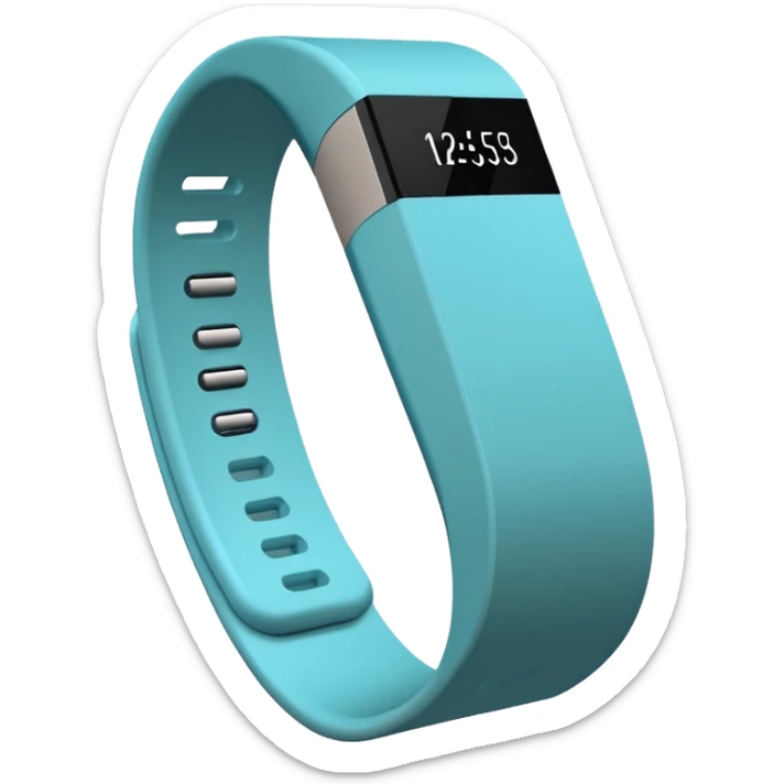 a #00DDC5 fitbit band in the style of an ios emoji  sticker