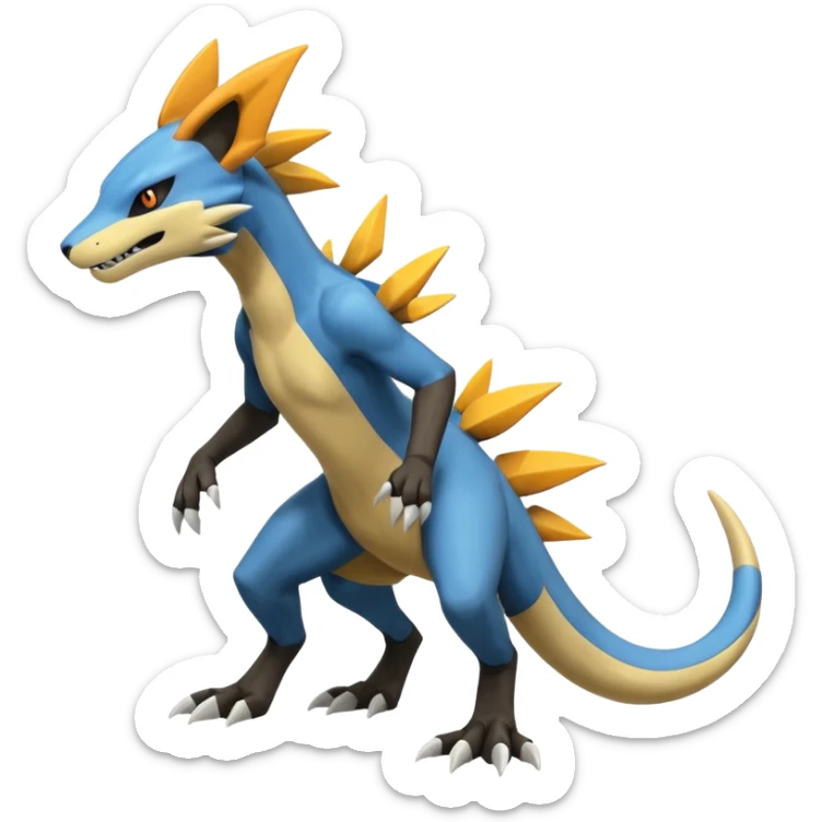 Salandit-Marowak-Manectric-Zeraora-Fakémon-hybrid-creature (full body)  sticker