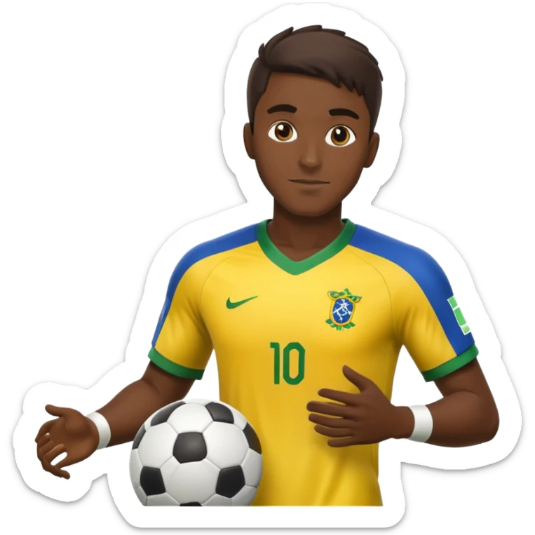 A Brazilian footballer playing football  sticker