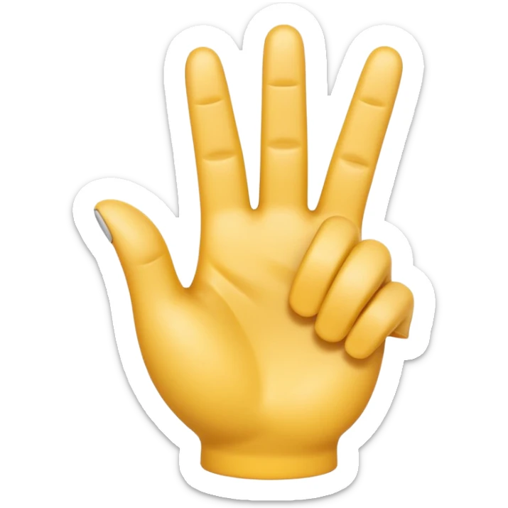 A 3D emoji in iOS emoji aesthetic style of a hand making a trigger-like gesture, with the index finger extended forward and the thumb raised upward, other fingers folded, clean white background, glossy and smooth Apple-style design

 sticker