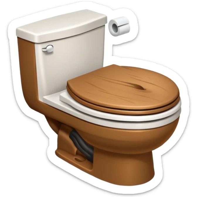 Top down view of a toilet with hair in the water sticker