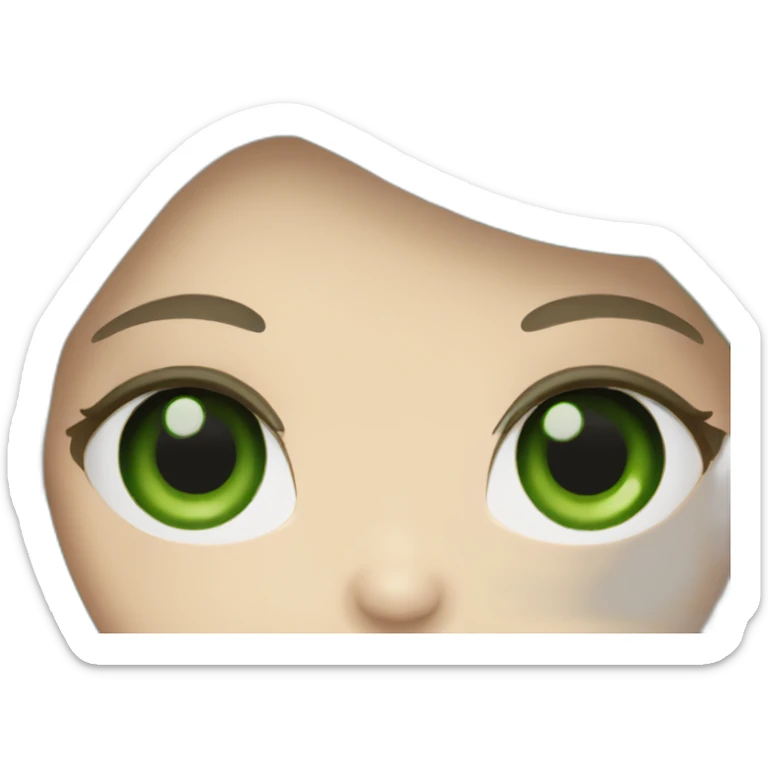 White girl with Green eyes and long dark hair sticker