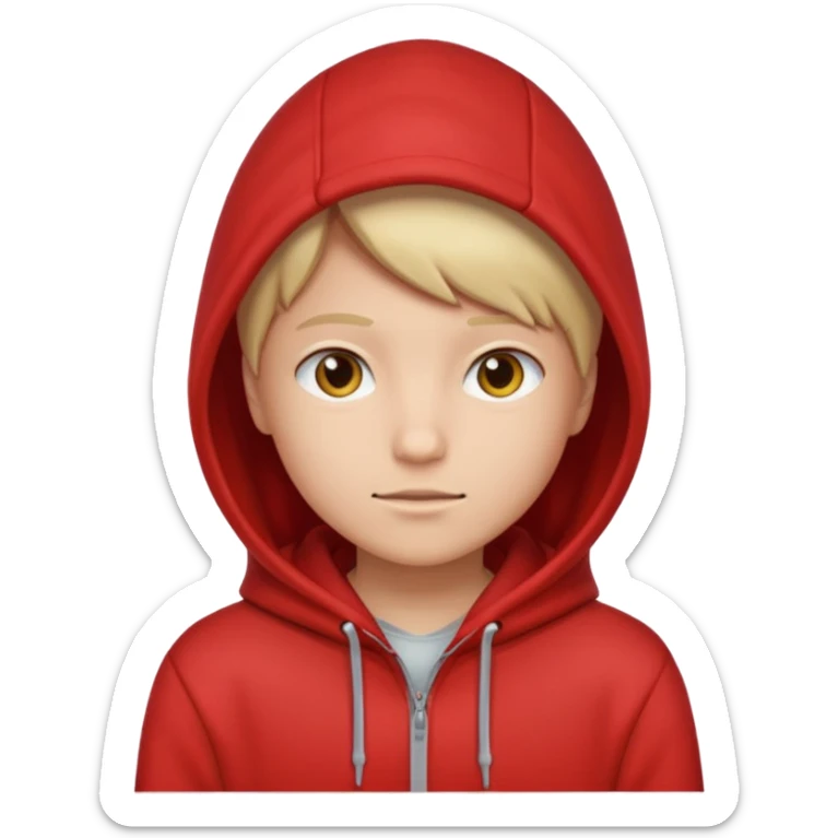 Red hoodi emoji  only no smile on that hoodie sticker
