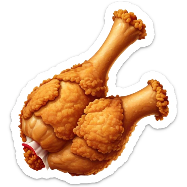 KFC style crispy fried chicken leg with golden brown breading and signature spices sticker