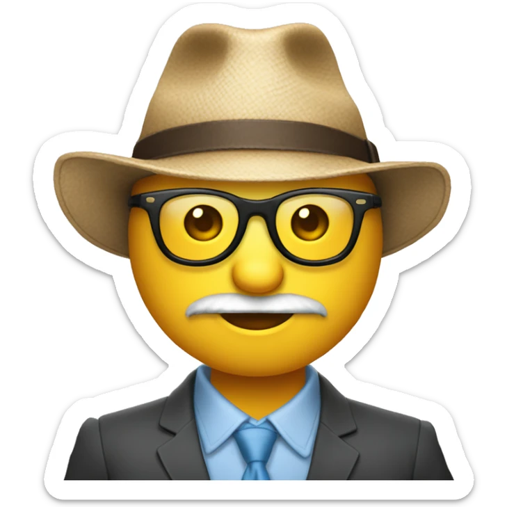 Un gars content avec un chapeau rigolo et des lunette qui tend le pouce vers le haut sticker