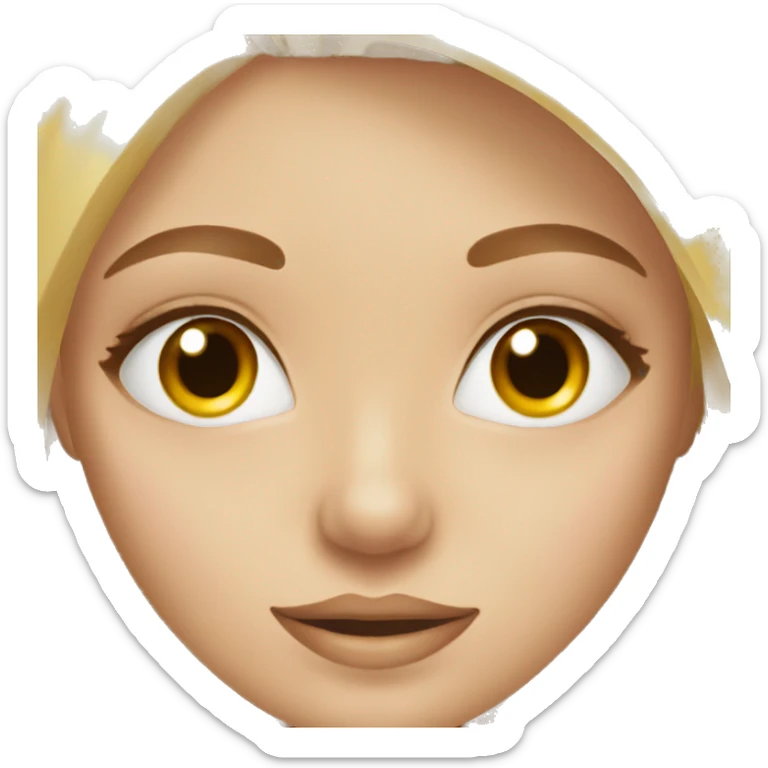 Blonde girl with hazel eyes doing skincare emoji sticker