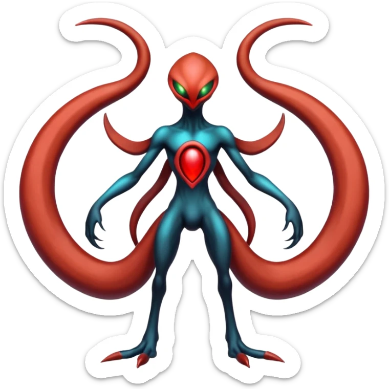 Deoxys-Yveltal-Darkrai-Fakémon-hybrid-creature (full body)  sticker