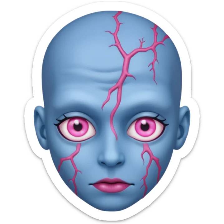 Make blue 777666 have pink eyes and and make the style steal a brainrot sticker